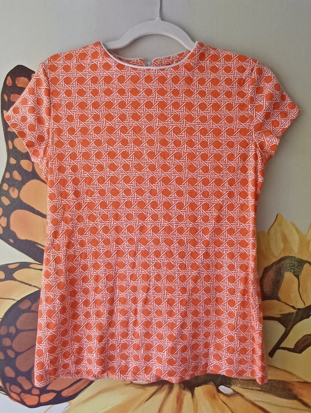 70s Catalina Orange and White Geometric Short Sleeve Tee